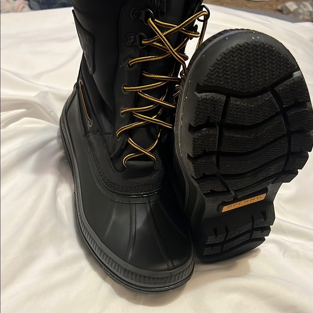 Sperry Black and Gold Men's Rain Boots
